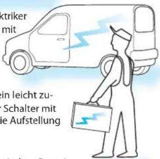 ktriker mit in leicht zu- Schalter mit e Aufstellung