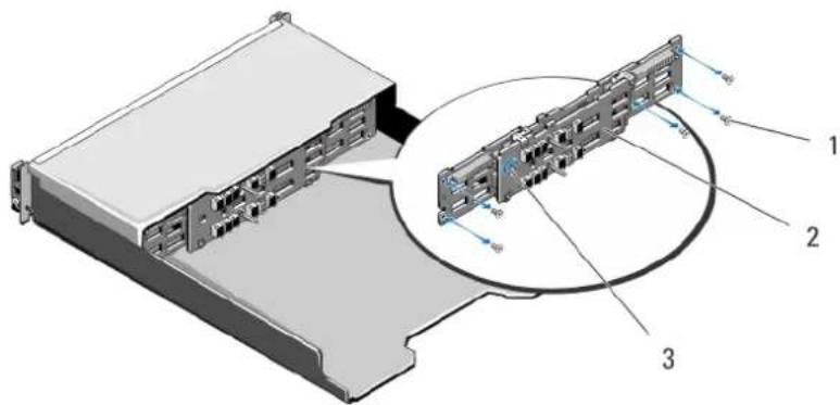Technical diagram of a server rack with labeled components and cable connections