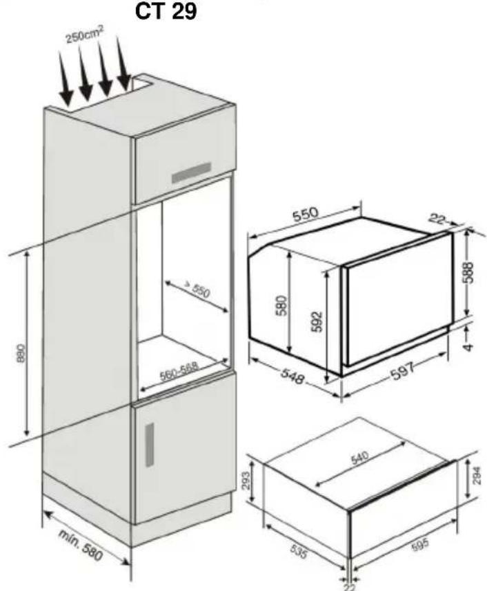 CT 29 250cm² 880 ≥ 550 560-568 min. 580 550 580 592 548 597 22 588 4 540 293 535 22 595 294