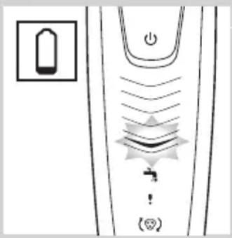 Diagram showing a device with power button, waveform, and indicator lights labeled in Chinese