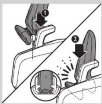 Diagram illustrating car seatbelting process with labeled steps ① and ② showing structural changes