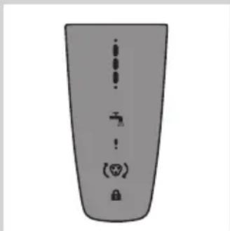 Diagram of a device with labeled buttons and icons, including '+', '-', and '(@')'
