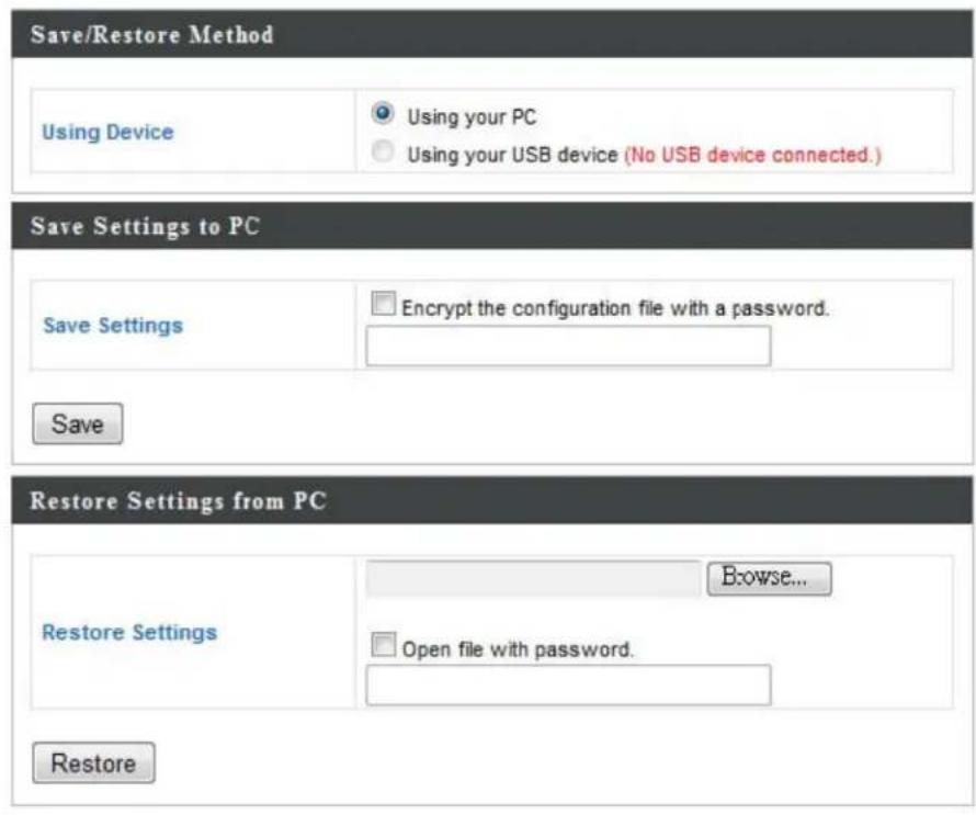 Intellinet AC1750 (525787) - IV-5-3. Save/Restore Settings - 1