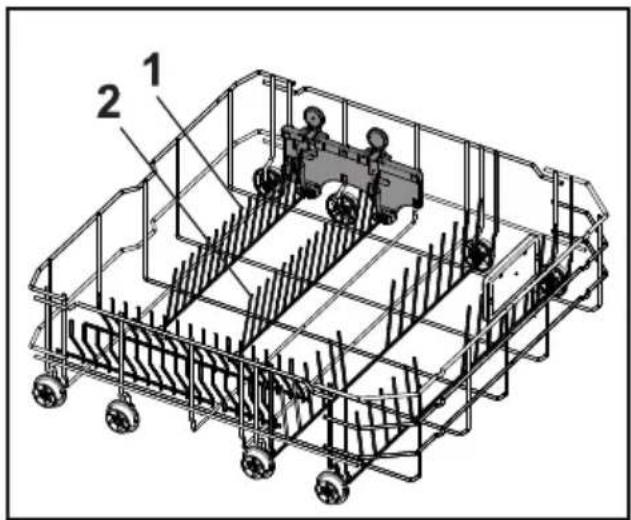 BEKO DSN05210X - Einklappbare Geschirrhalter am unteren Korb (4-teilig) (je nach Modell) - 1