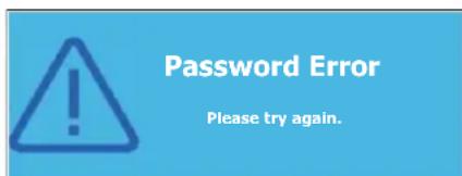 Password Error Please try again.