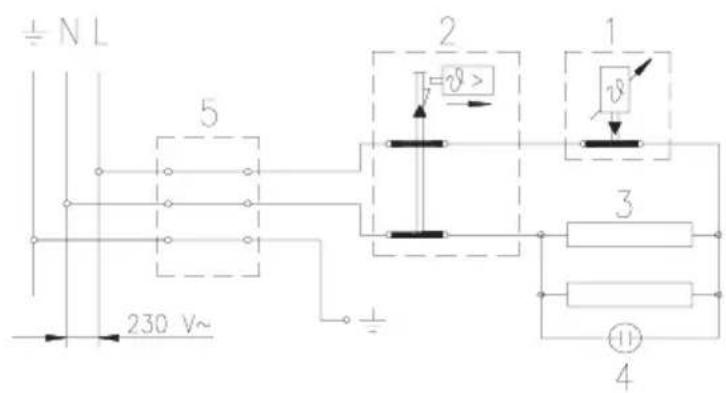 ± N L 5 230 V~ 1 v 3 4