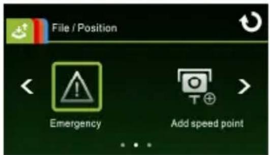 File / Position Emergency Add speed point