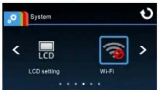 System LCD LCD setting Wi-Fi