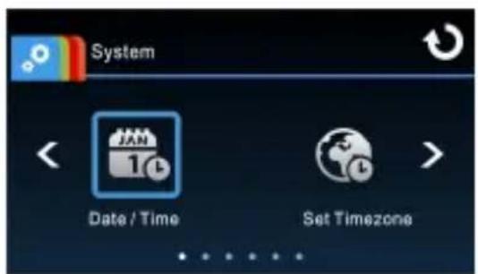System Date / Time Set Timezone