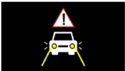 Warning sign with car silhouette and warning triangle, indicating vehicle hazard or alert