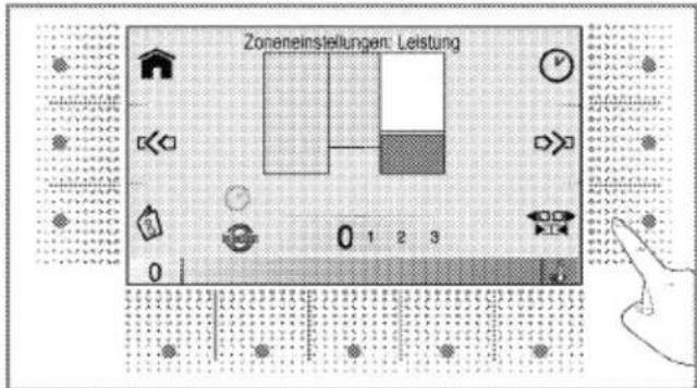 Zoneinestellungen: Leistung 0 1 2 3