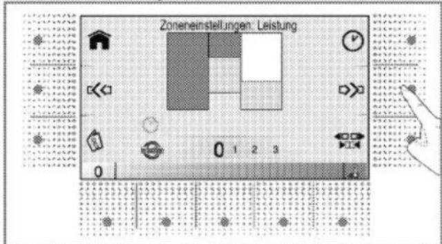 Zoneneinstellungen: Leistung 0 1 2 3