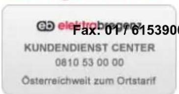eb elektroberges Fax: 017615390 KUNDENDIENST CENTER 0810 53 00 00 Österreichweit zum Ortstarif