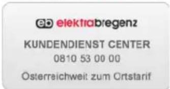 ek elektrabregenz KUNDENDIENST CENTER 0810 53 00 00 Österreichweit zum Ortstarif