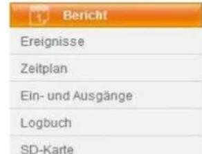1 Bericht Ereignisse Zeitplan Ein- und Ausgänge Logbuch SD-Karte
