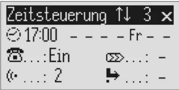 Zeitsteuerung ↑↓ 3 x © 17:00 - - - - Fr - - @...:Ein (@ ...: 2 → ...: -