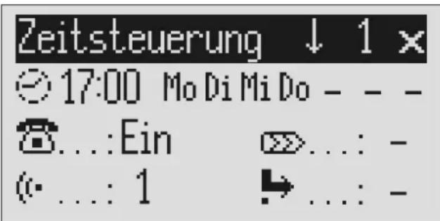 Zeitsteuerung ↓ 1 x © 17:00 Mo Di Mi Do - - - @...:Ein >>...: - (@...: 1 ➡...: -