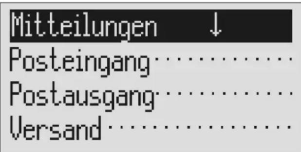 Mitteilungen ↓ Posteingang Postausgang Versand