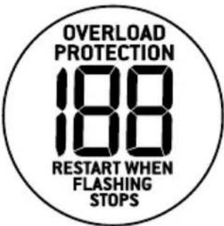 OVERLOAD PROTECTION 188 RESTART WHEN FLASHING STOPS