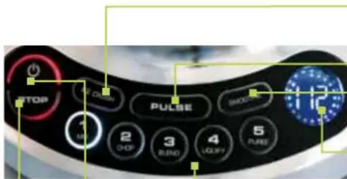STOP 1 2 3 4 5 PULSE MOODER 112 OFF RUNO LIGHT PURE