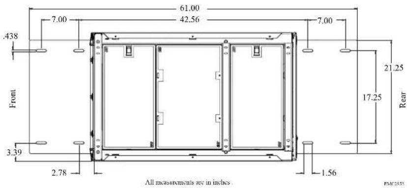 61.00 42.56 7.00 7.00 .438 Front 3.39 2.78 All measurements are in inches. 1.56 21.25 Rear 17.25 FMC2833