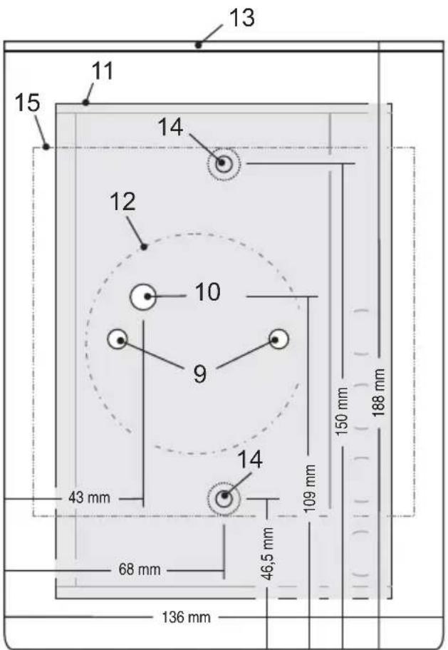 13 11 14 15 12 10 9 43 mm 68 mm 46,5 mm 136 mm 109 mm 150 mm 188 mm 14