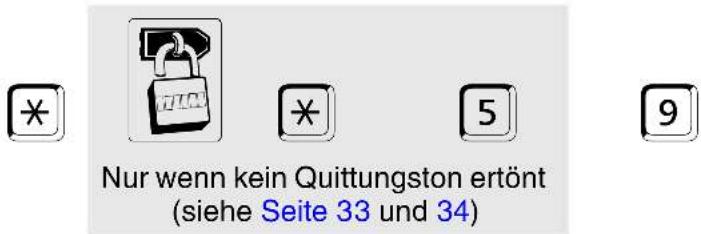Nur wenn kein Quittungston ertönt (siehe Seite 33 und 34)