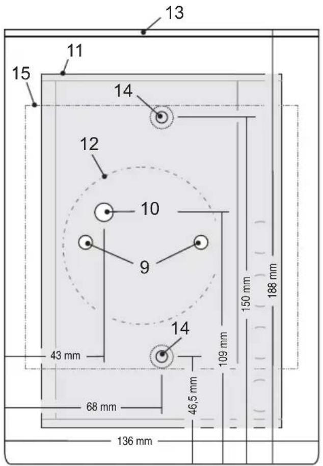 13 11 14 15 12 10 9 14 43 mm 68 mm 46,5 mm 109 mm 150 mm 188 mm 136 mm
