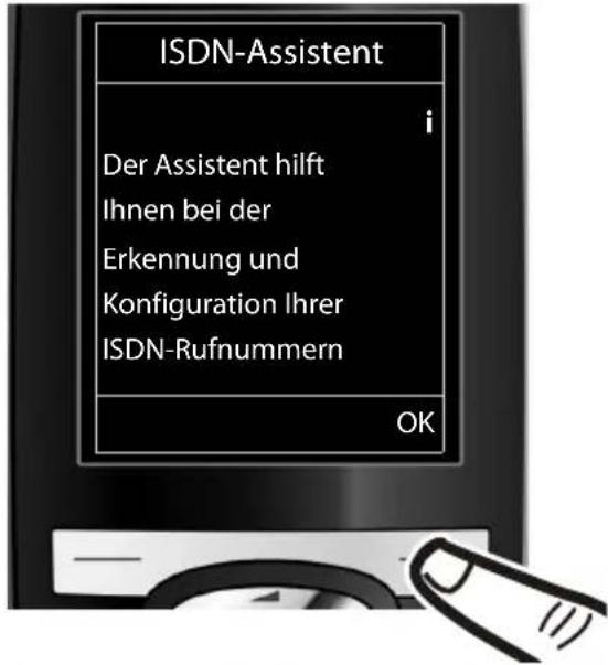 ISDN-Assistent Der Assistent hilft Ihnen bei der Erkennung und Konfiguration Ihrer ISDN-Rufnummern OK