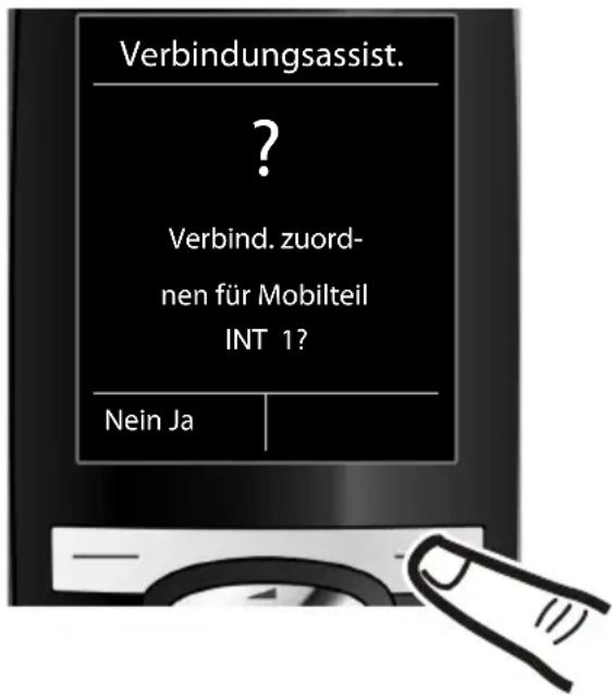 Verbindungsassist. ? Verbind. zuord- nen für Mobilteil INT 1? Nein Ja
