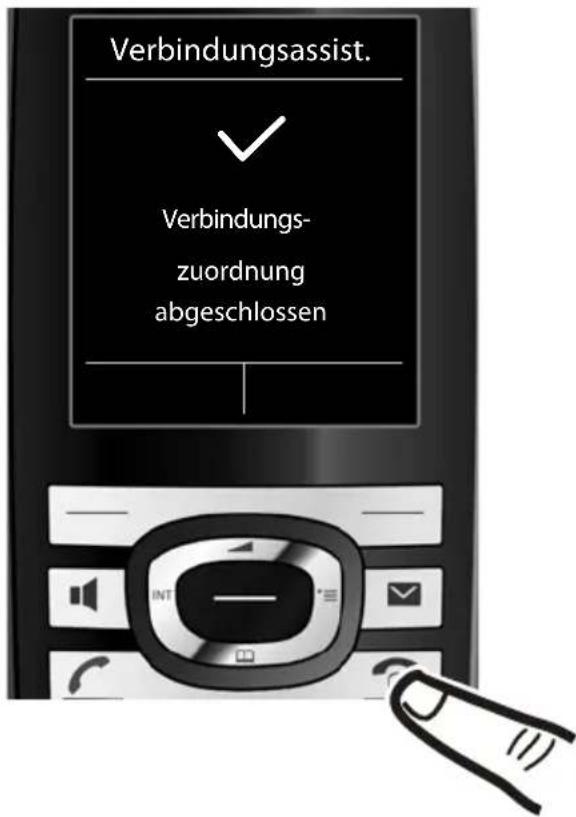 Verbindungsassist. Verbindungs- zuordnung abgeschlossen