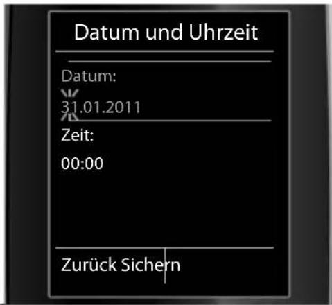 Datum und Uhrzeit Datum: 31.01.2011 Zeit: 00:00 Zurück Sichern