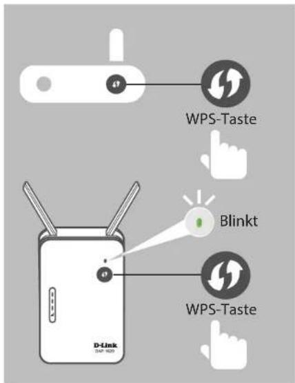 WPS-Taste Blinkt WPS-Taste D-Link SAP 1020