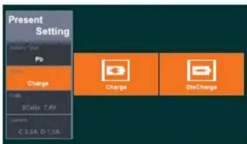 Present Setting Po Charge Cath DCellx 7.4V Current C 2.3A D-1.3A Charge DisCharge