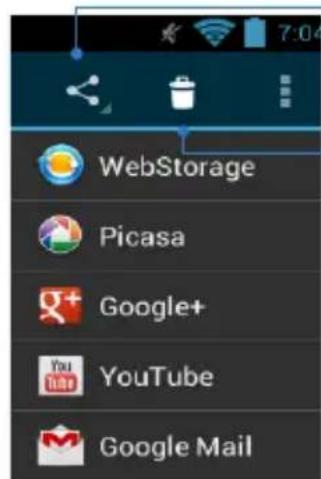 WebStorage Picasa Google+ YouTube Google Mail