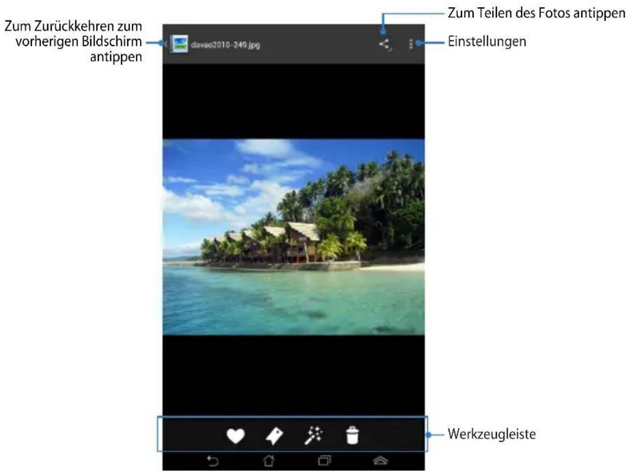 Zum Zurückkehren zum vorherigen Bildschirm antippen davaio2010-249.jpg Zum Teilen des Fotos antippen Einstellungen Werkzeugleiste