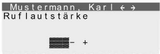 Mustermann, Karl ↔ Ruf lautstärke - +