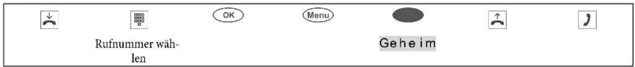 Rufnummer wählen OK Menu Geheim
