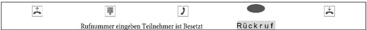 Rufnummer eingeben Teilnehmer ist Besetzt Rückruf