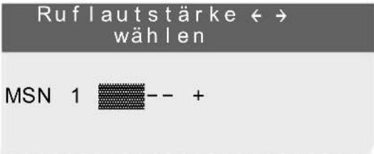 Ruf lautstärke ↔ wählen MSN 1 -- +