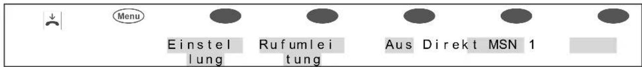 Menu Einstel lung Rufumlei tung Aus Direkt MSN 1
