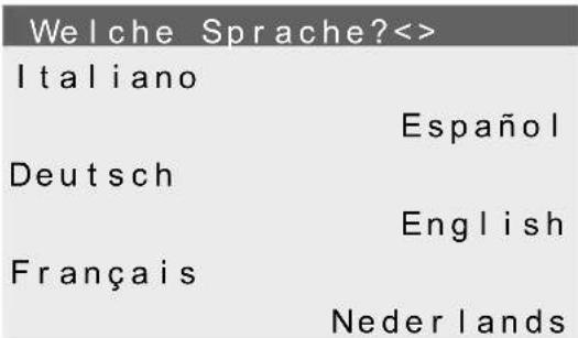 Welche Sprache?<<> Italiano Español Deutsch English Français Nederlands