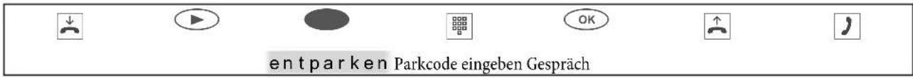 entparken Parkcode eingeben Gespräch