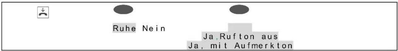 Ruhe Nein Ja, Rufton aus Ja, mit Aufmerkton
