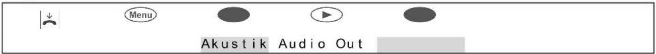 Menu Akustik Audio Out