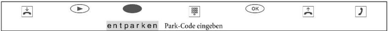 entparken Park-Code eingeben
