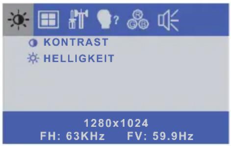 KONTRAST HELLIGKEIT 1280x1024 FH: 63KHz FV: 59.9Hz