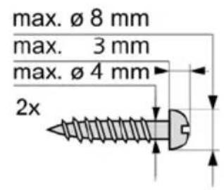 max. ø 8 mm max. 3 mm max. ø 4 mm 2x