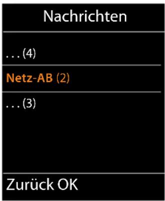 Nachrichten ... (4) Netz-AB (2) ... (3) Zurück OK
