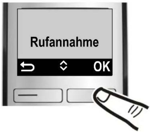 Rufannahme ← ↑ OK